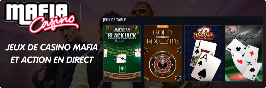 Meilleurs jeux de casino en direct sur Mafia Casino - tables de roulette et de blackjack