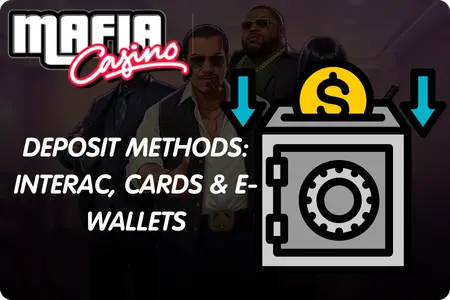 Safe deposit box with coin icons representing Mafia Casino banking options