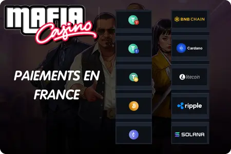 Logos des méthodes de paiement acceptées sur Mafia Casino