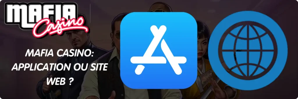 Mafia Casino - icône App Store et browser web, pas d'application dédiée disponible