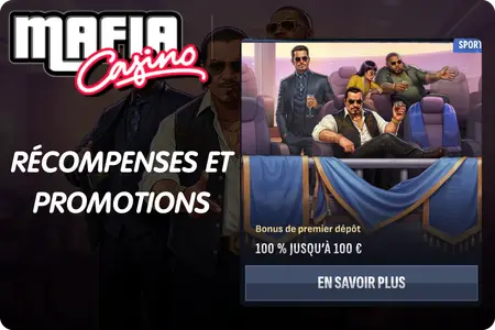 Carte bonus de bienvenue et carte bonus sportif premier dépôt de Mafia Casino côte à côte
